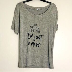 Moment of truth hot mess graphic t-shirt large Gray casual humor tee